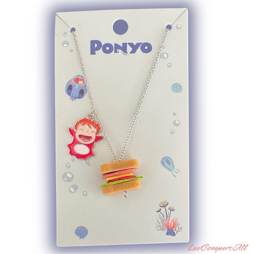 Studio Ghibli Ponyo Ham Sandwich Charm Necklace